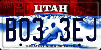 UT license plate B033EJ