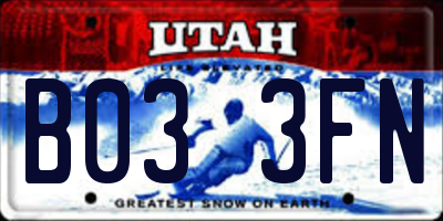 UT license plate B033FN