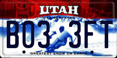 UT license plate B033FT