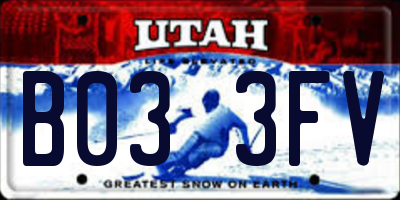 UT license plate B033FV