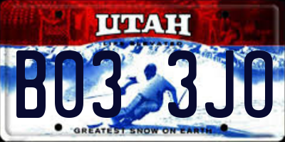 UT license plate B033JO