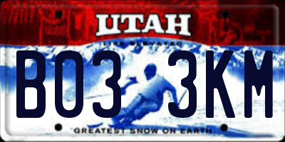 UT license plate B033KM