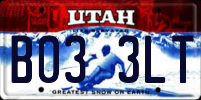 UT license plate B033LT