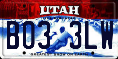 UT license plate B033LW