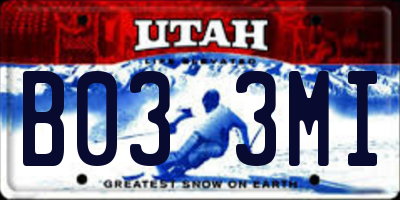 UT license plate B033MI