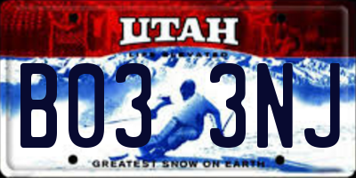 UT license plate B033NJ