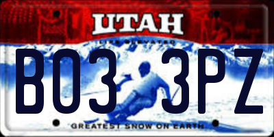 UT license plate B033PZ
