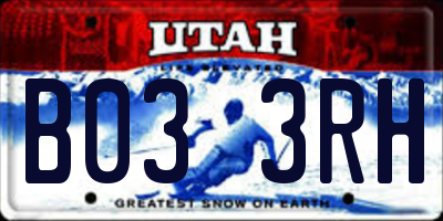 UT license plate B033RH