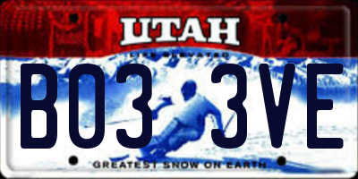 UT license plate B033VE