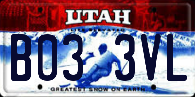 UT license plate B033VL