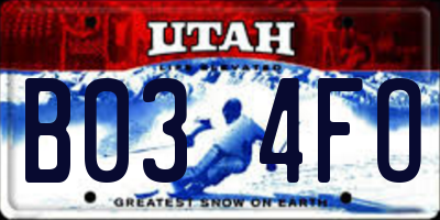 UT license plate B034FO