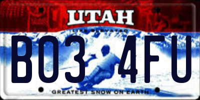 UT license plate B034FU