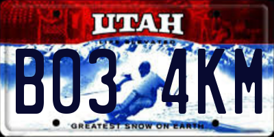 UT license plate B034KM