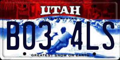 UT license plate B034LS