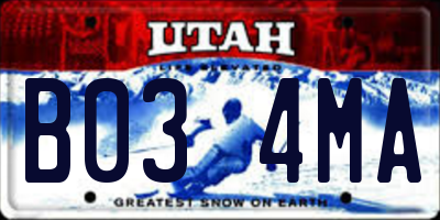 UT license plate B034MA