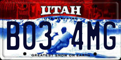 UT license plate B034MG