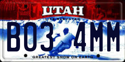 UT license plate B034MM