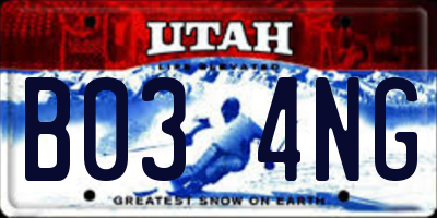 UT license plate B034NG