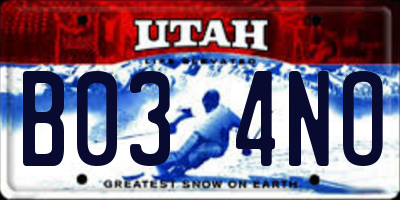 UT license plate B034NO