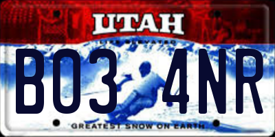 UT license plate B034NR