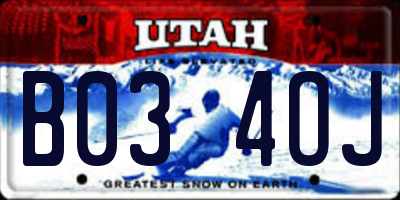 UT license plate B034OJ