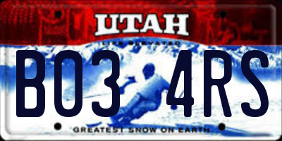 UT license plate B034RS