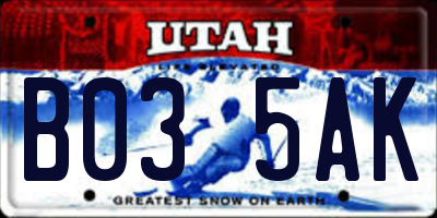 UT license plate B035AK