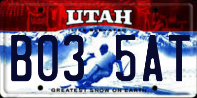 UT license plate B035AT