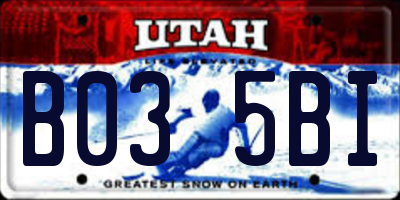 UT license plate B035BI