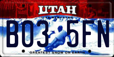 UT license plate B035FN