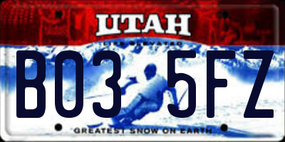 UT license plate B035FZ