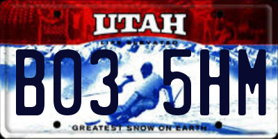 UT license plate B035HM