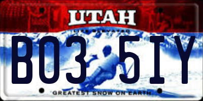 UT license plate B035IY