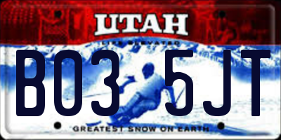 UT license plate B035JT
