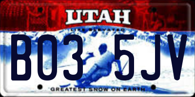 UT license plate B035JV