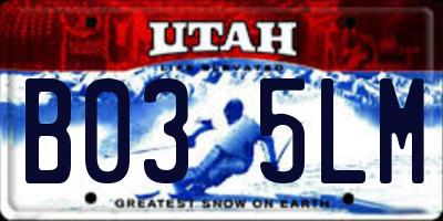 UT license plate B035LM