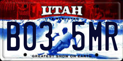 UT license plate B035MR