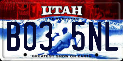 UT license plate B035NL
