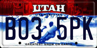 UT license plate B035PK
