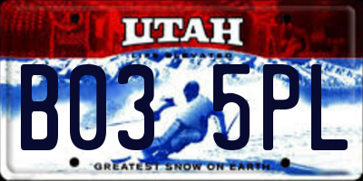 UT license plate B035PL