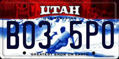 UT license plate B035PO