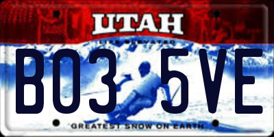 UT license plate B035VE