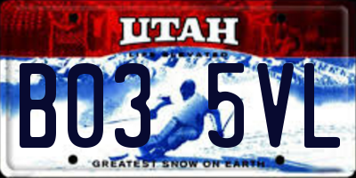 UT license plate B035VL
