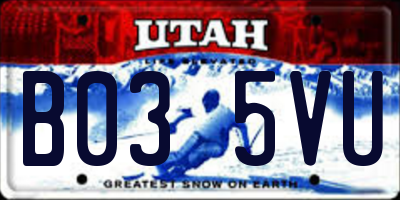 UT license plate B035VU