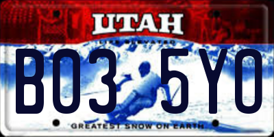 UT license plate B035YO