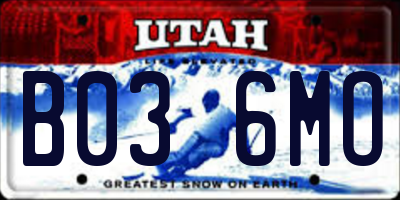 UT license plate B036MO