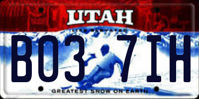 UT license plate B037IH