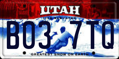 UT license plate B037TQ