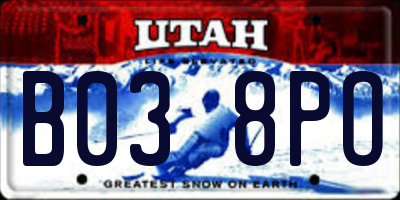 UT license plate B038PO