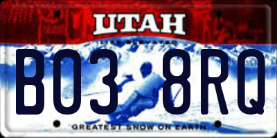 UT license plate B038RQ